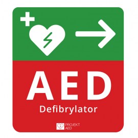 tablica kierunkowa AED, tablica kierunkowa AED w prawo